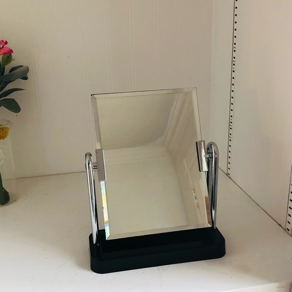 MCM Black and Silver Decorative Mirror RARE - Picture 2 of 9